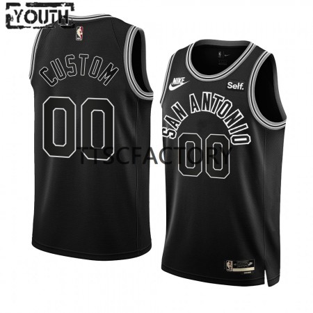 Maillot Enfant San Antonio Spurs Personnalisé Nike 2022-23 Classic Edition Noir Swingman